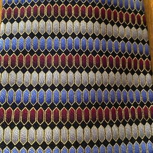 Stanley Blacker Mens Silk Tie Blue Burgundy Gray Black 67”